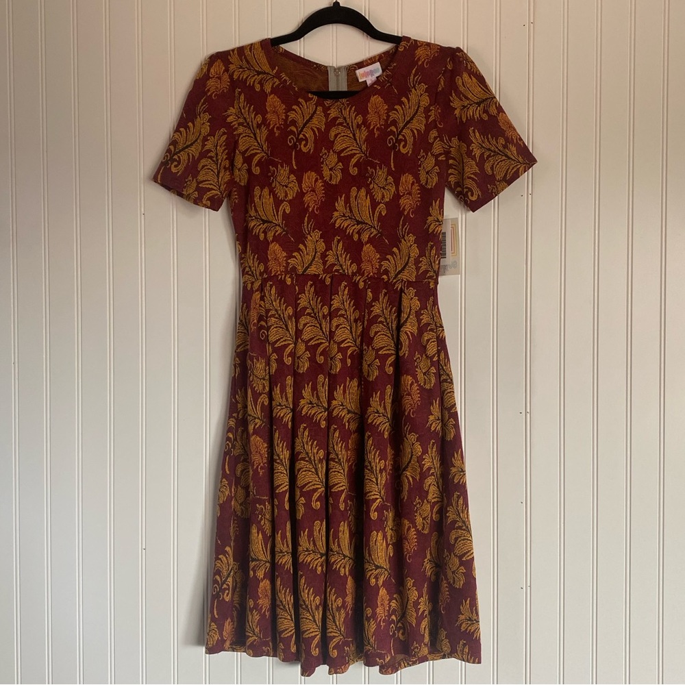 Maroon and Gold Amelia Lularoe Dress